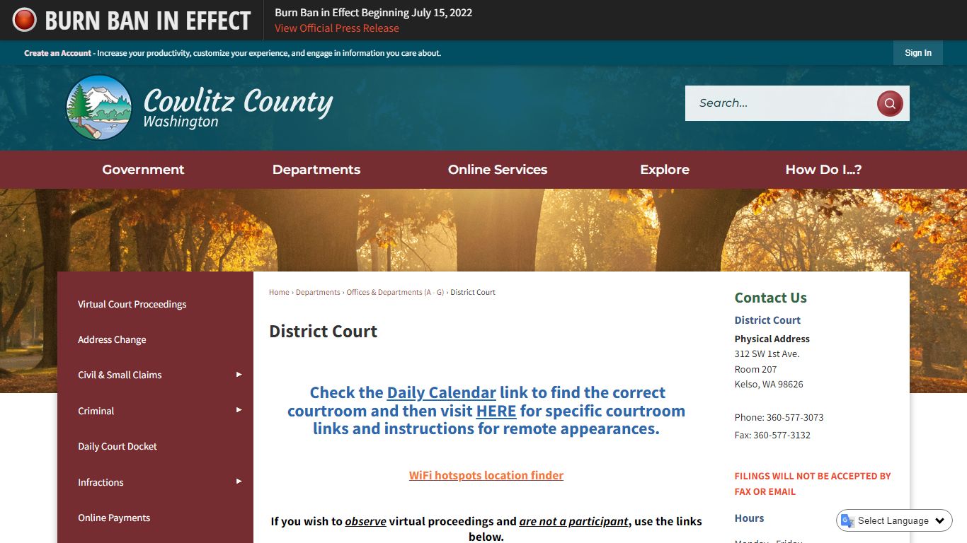 District Court | Cowlitz County, WA - Official Website